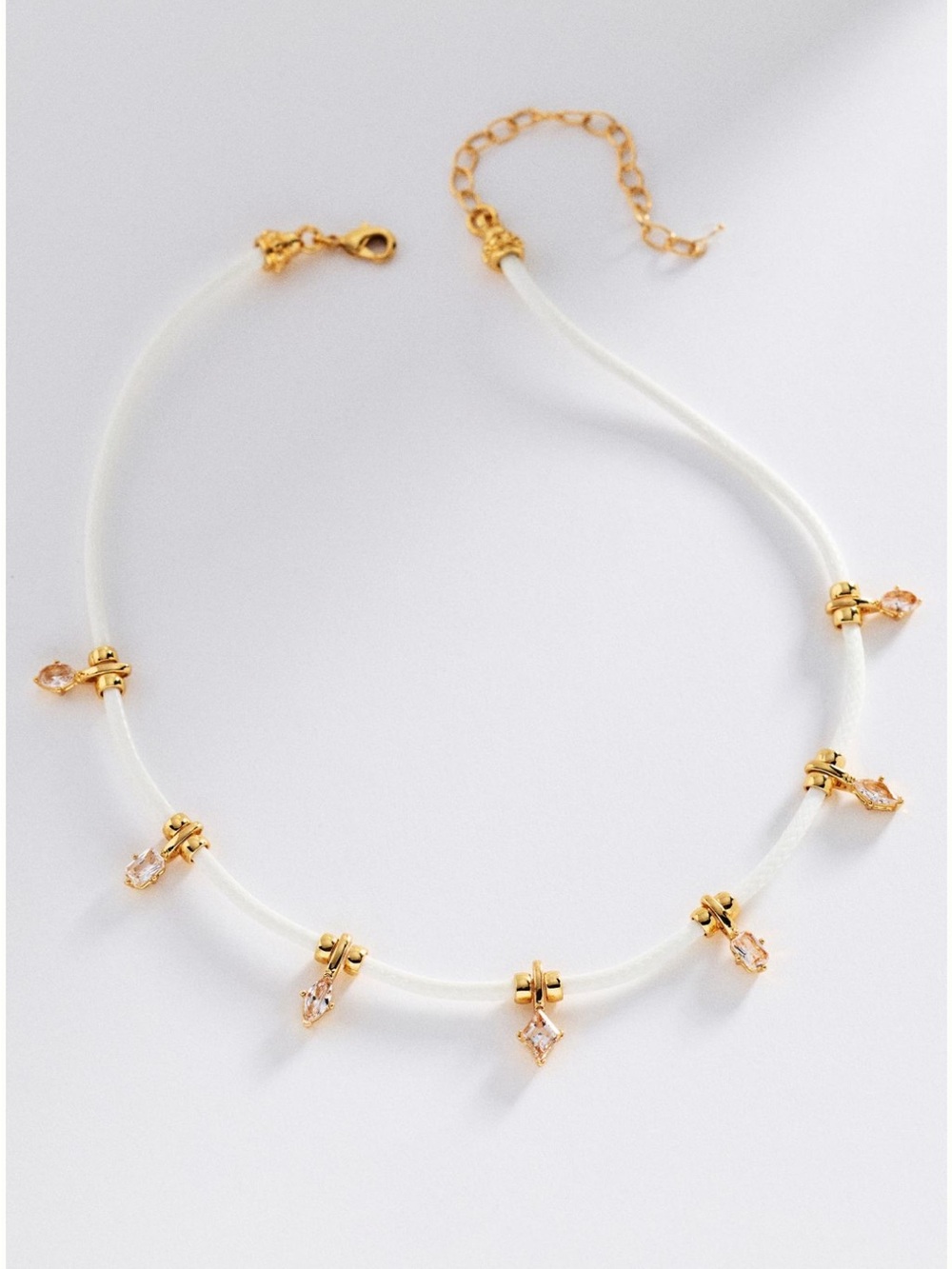 NWT Anthropologie Crystal Charm Cord Necklace